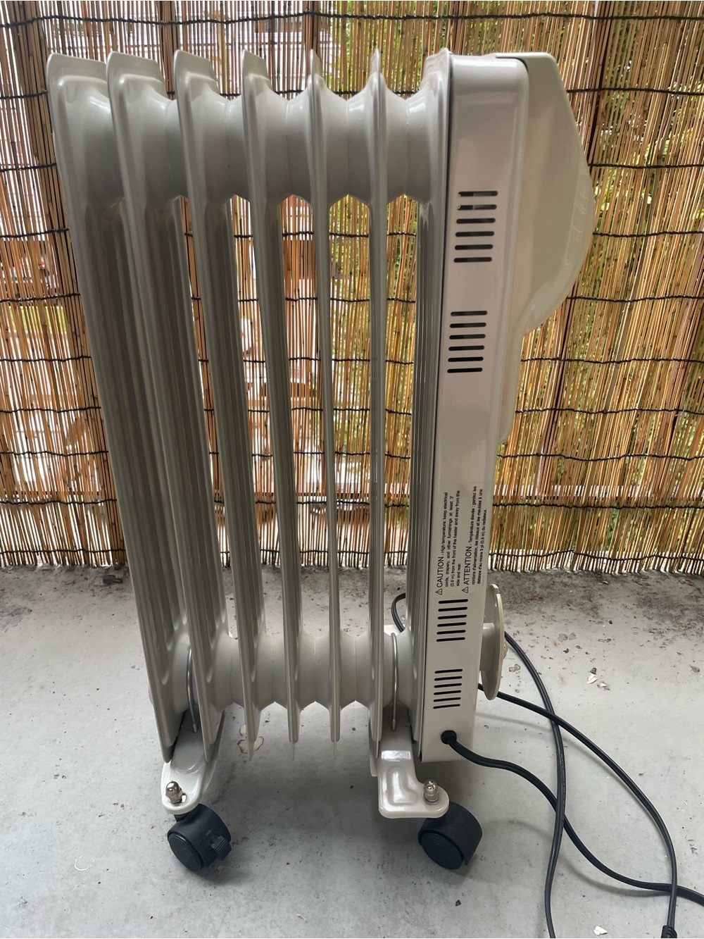 Oil-Filled Radiator Heater - Beige Portable Space Heater - Picture 2 of 9
